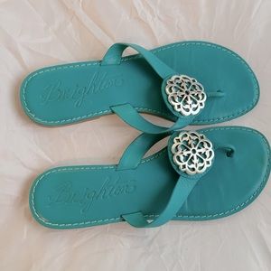 Brighton turquoise flip flops